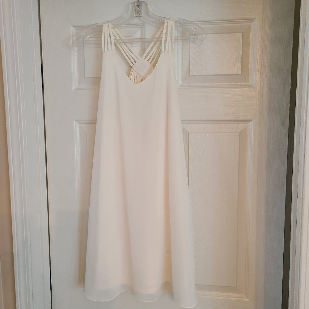 Ivory colored crepe Dress, Flowy Fabric